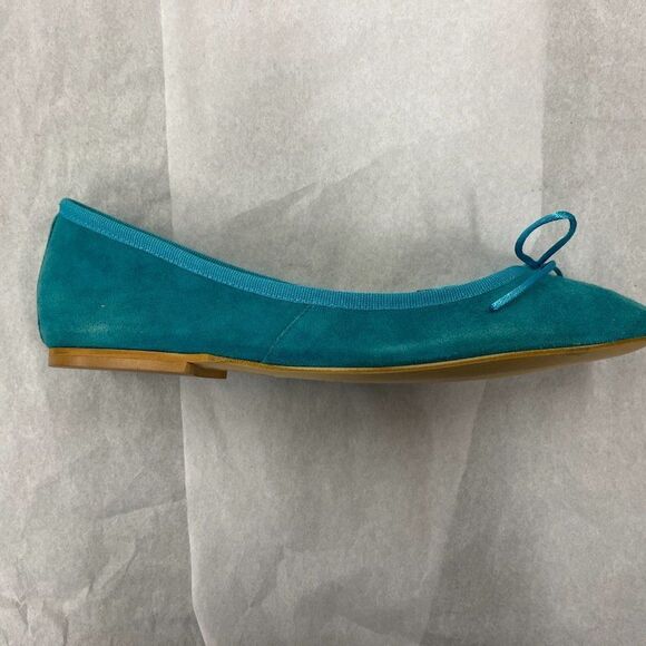 DANIELA FARGION Aqua Suede Ballerina Flats - 7 - Picture 2 of 5
